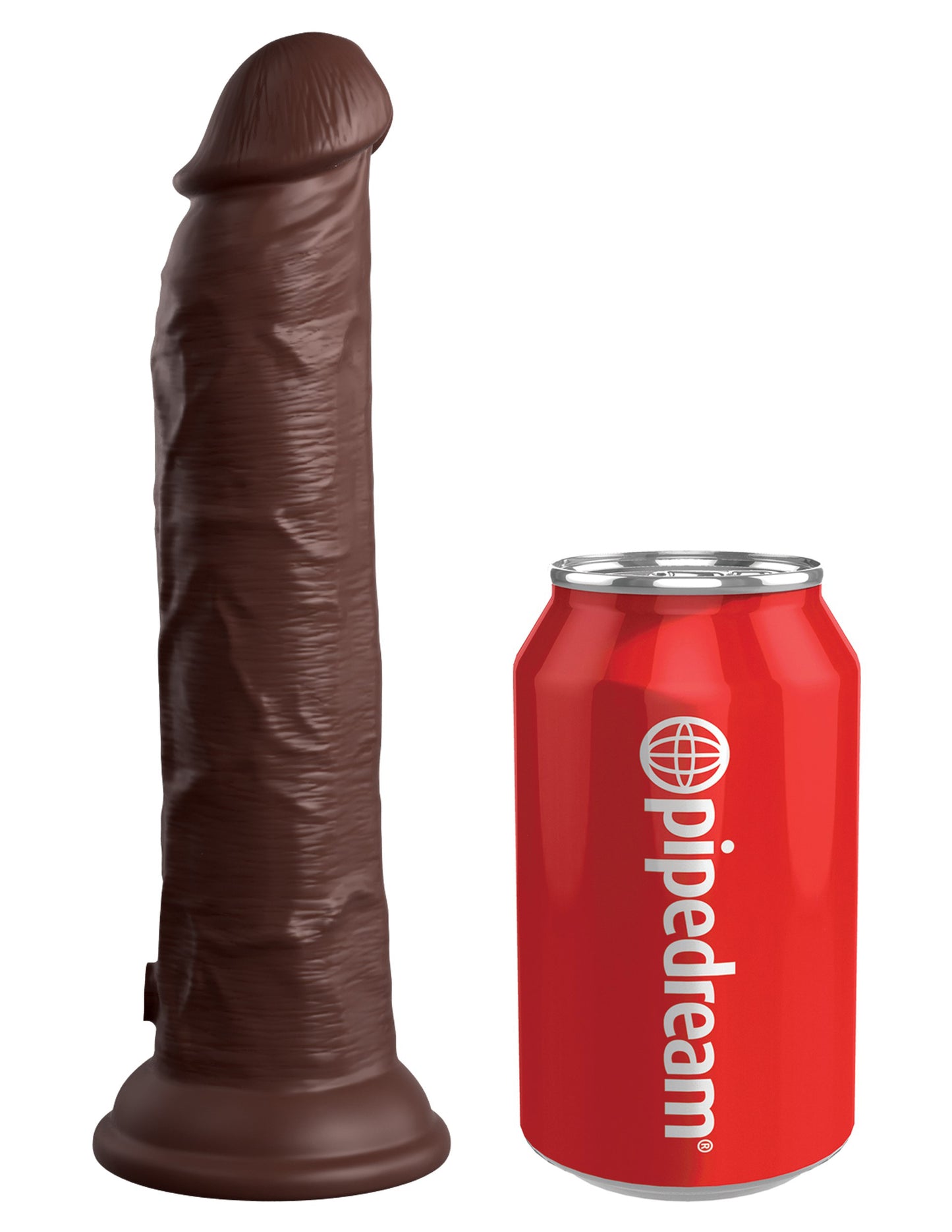 King Cock Elite 9 Inch Vibrating Silicone Dual  Density Cock With Remote - Brown