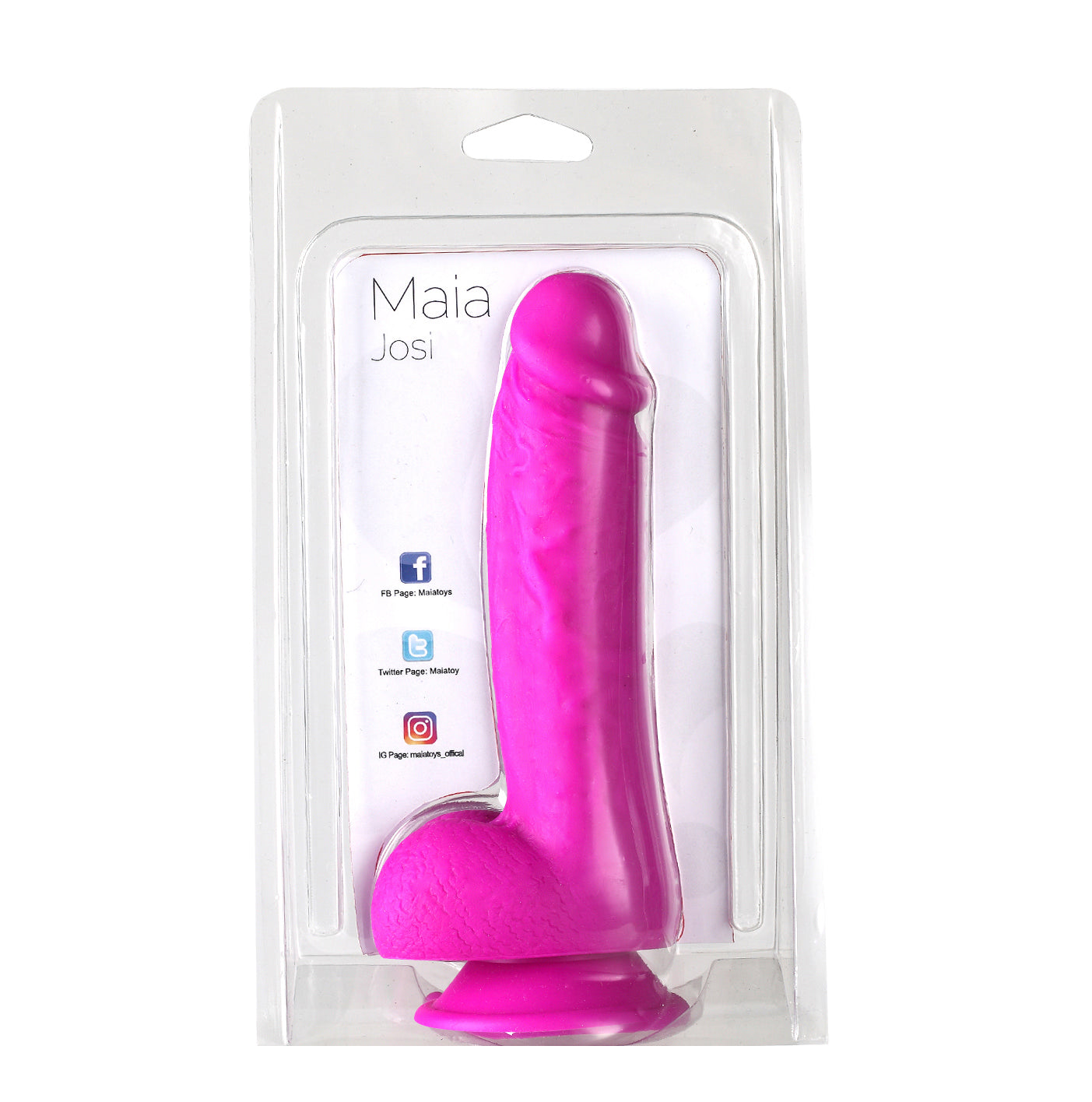 Josi Silicone Realistic Suction Cup Dong - Dark  Purple