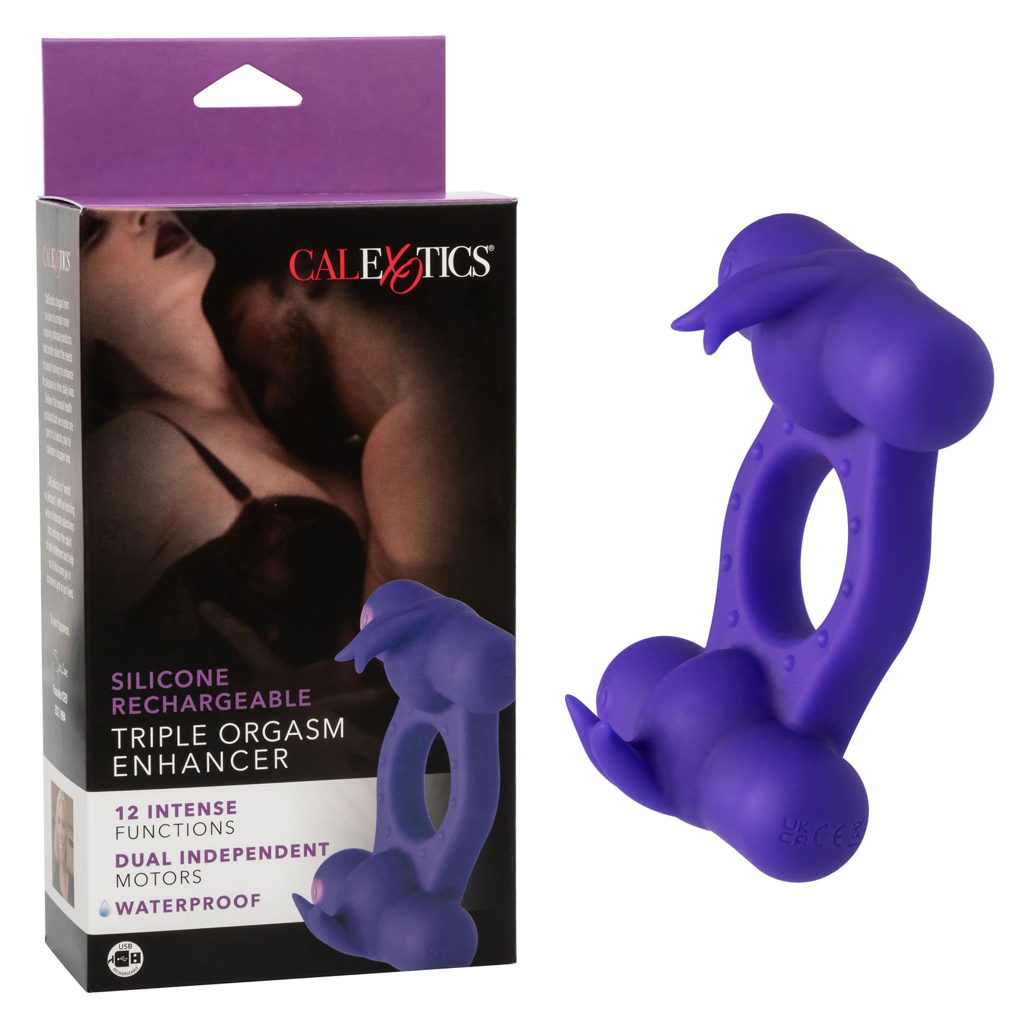 Silicone Rechargeable Triple Orgasm Enhancer -  Purple