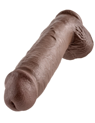 King Cock 11 Inch Cock With Balls  - Brown