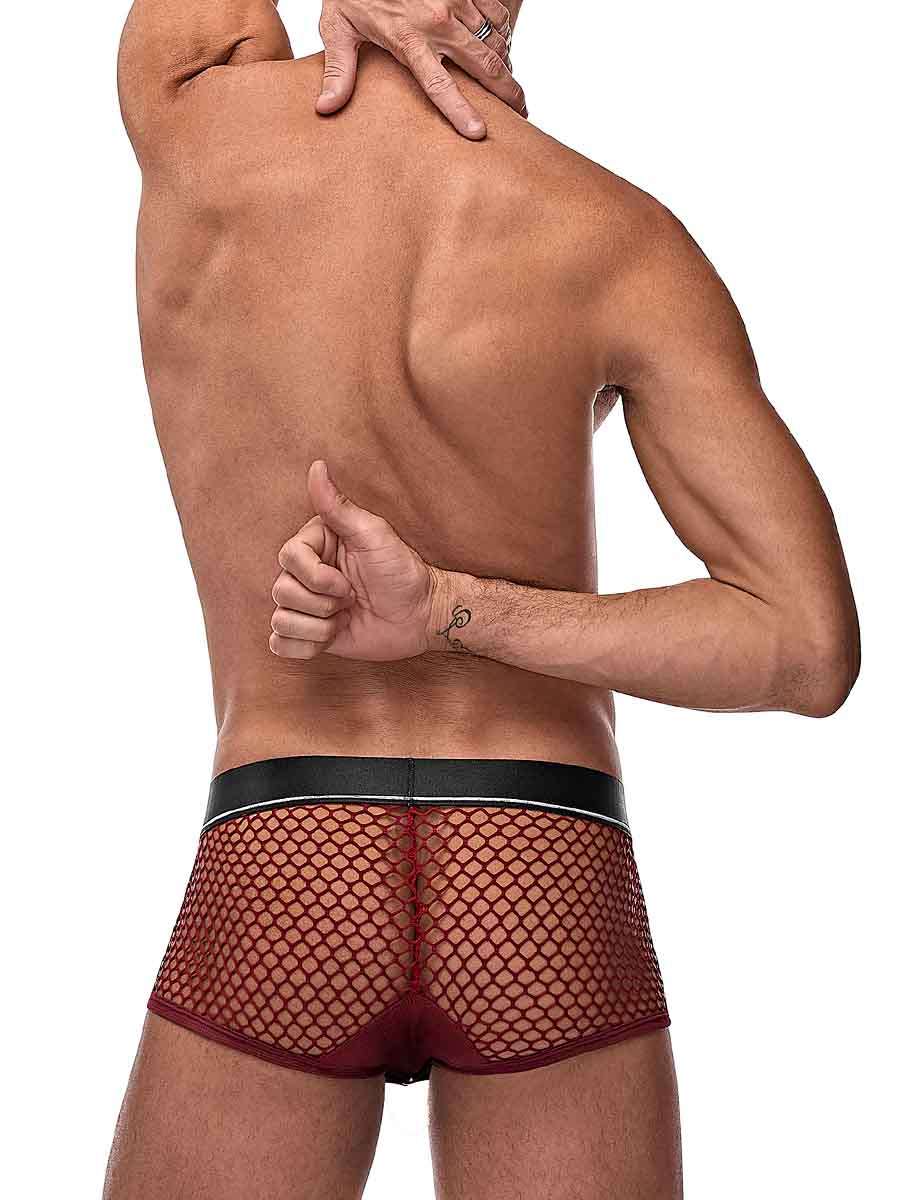 Cock Pit Net Mini Cock Ring Short - Large -  Burgundy