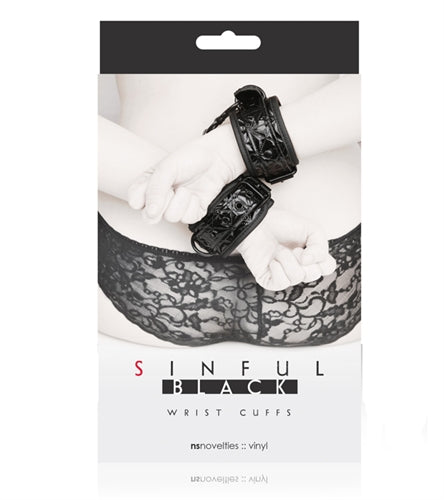 Sinful Wrist Cuffs - Black