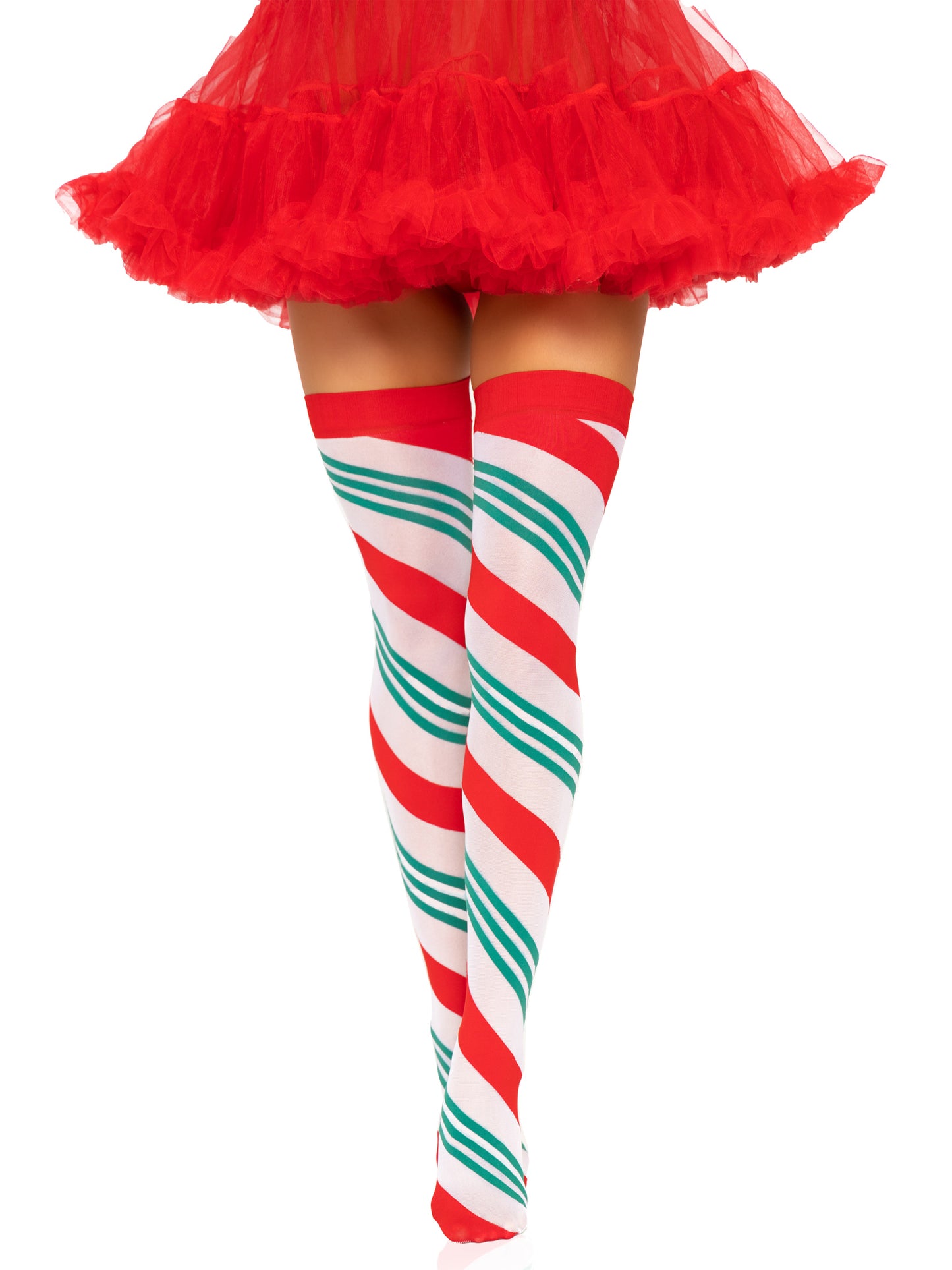 Holiday Ribbon Thigh High - Swirl