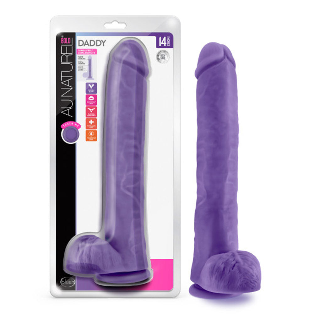 Au Naturel - Bold - Daddy - 14 Inch Dildo - Purple