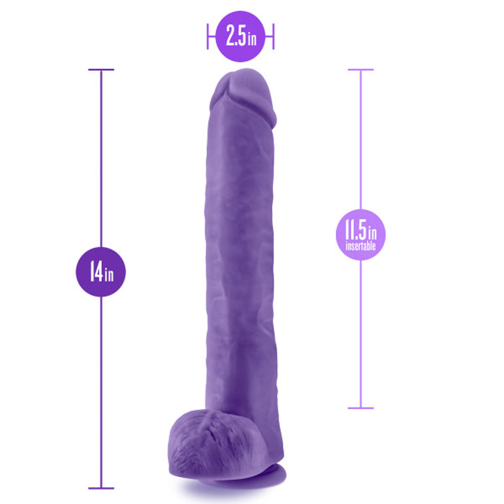 Au Naturel - Bold - Daddy - 14 Inch Dildo - Purple