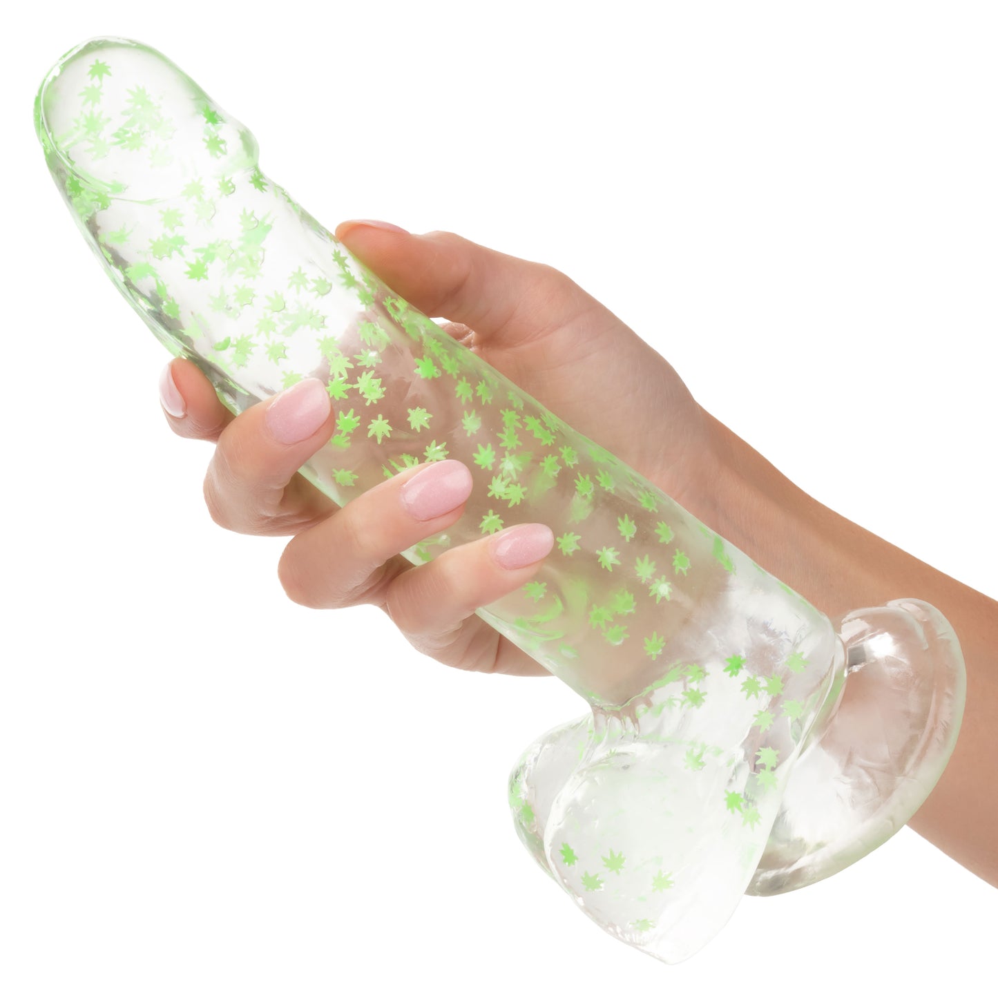 Naughty Bits I Leaf Dick Glow-in-the-Dark Weed  Leaf Dildo - Glow in the Dark