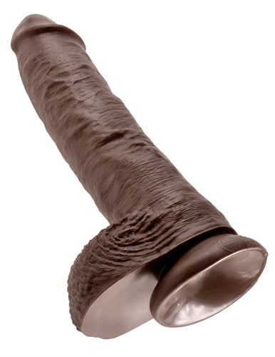 King Cock 10-Inch Cock With Balls - Brown