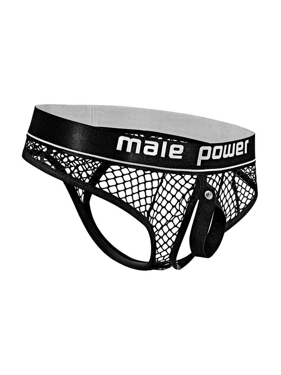 Cock Pit Net Cock Ring Thong - S/ M - Black