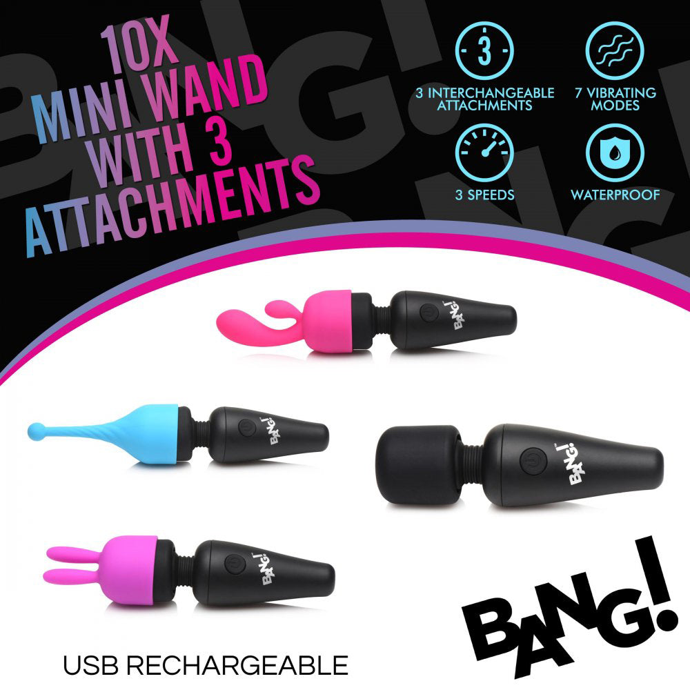 Bang - 10x Mini Wand With 3 Attachments