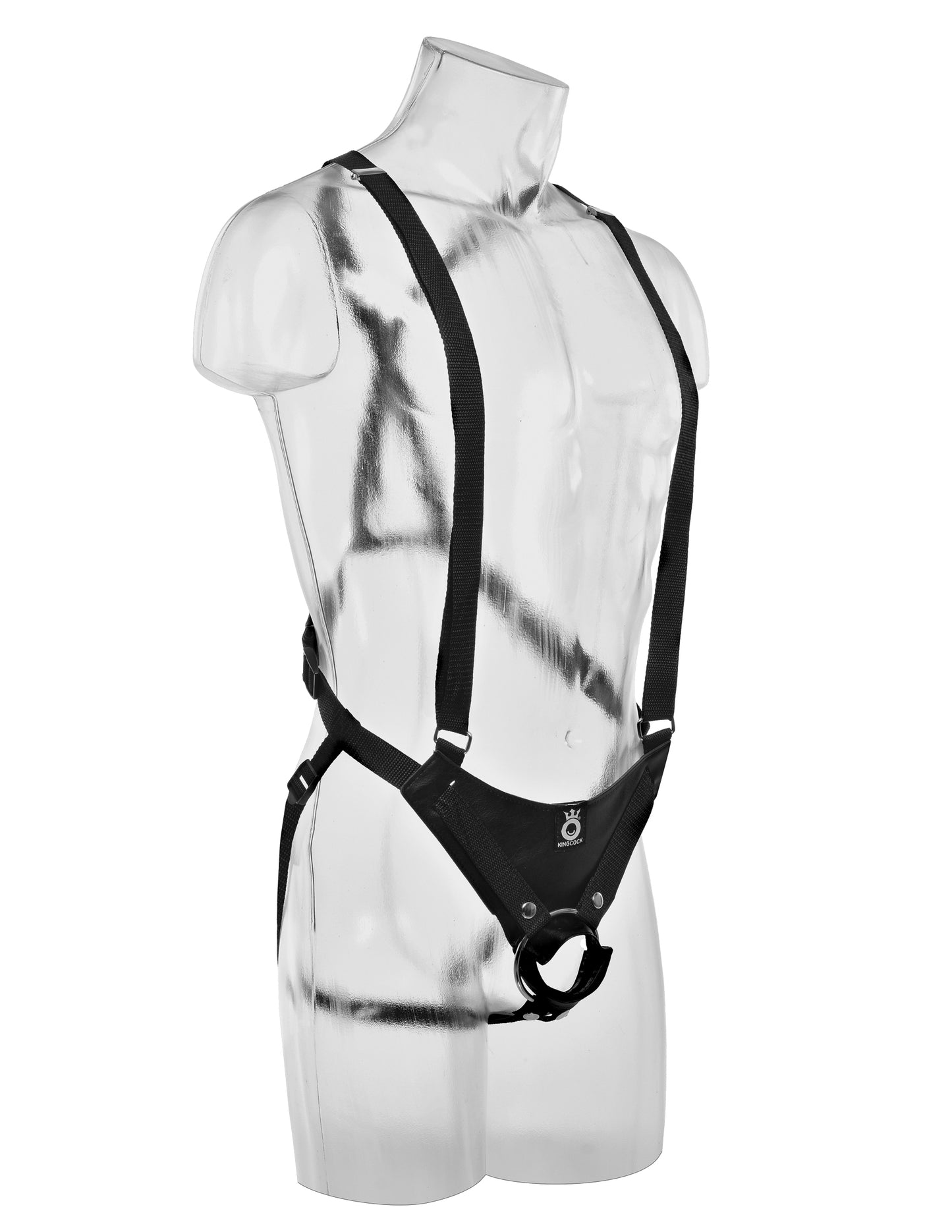 King Cock 11 Inch Hollow Strap on Suspender  System - Flesh