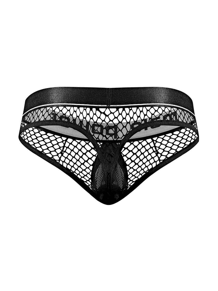 Cock Pit Net Cock Ring Thong - L/ XL - Black