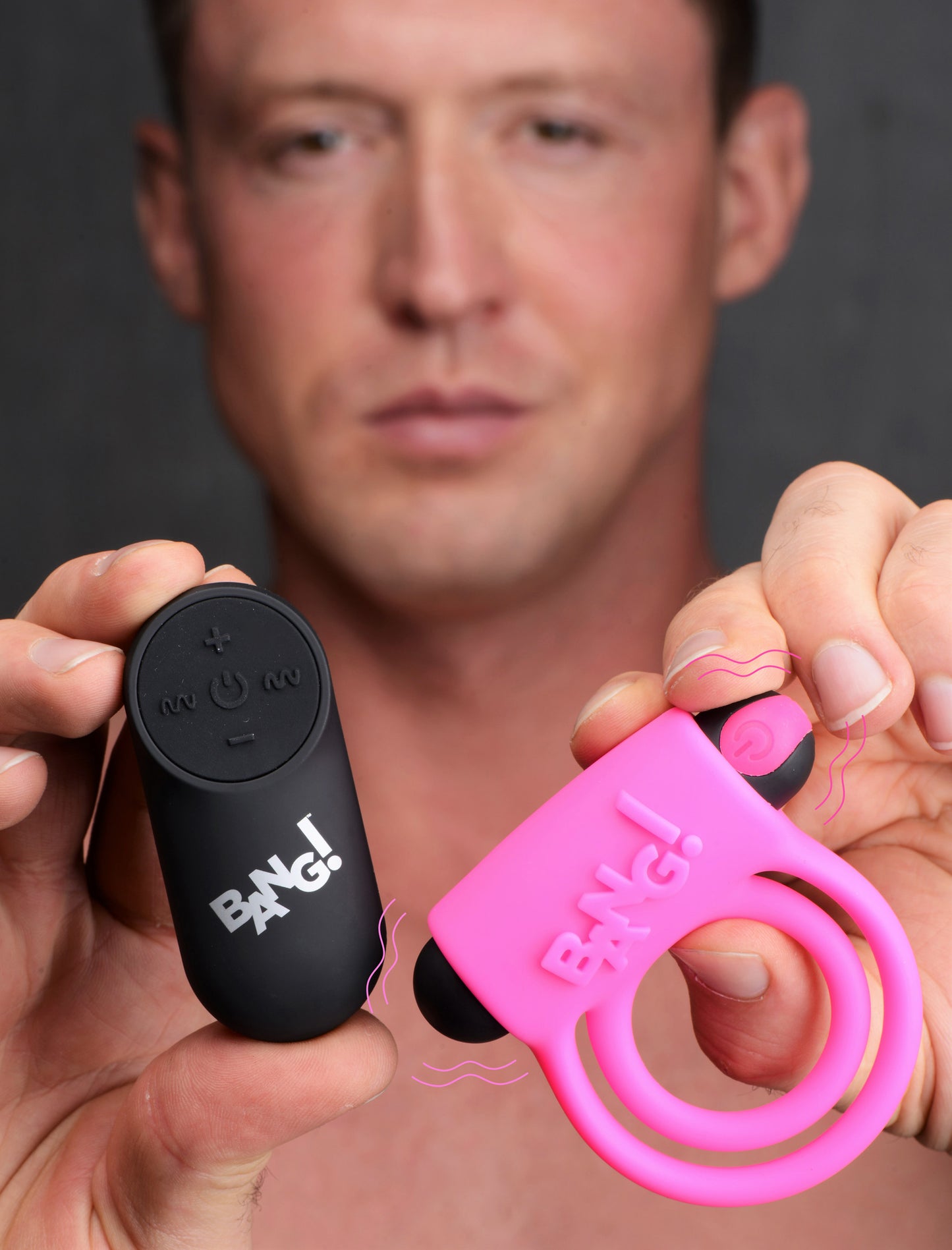 Bang - Silicone Cock Ring and Bullet With Remote Control - Pink