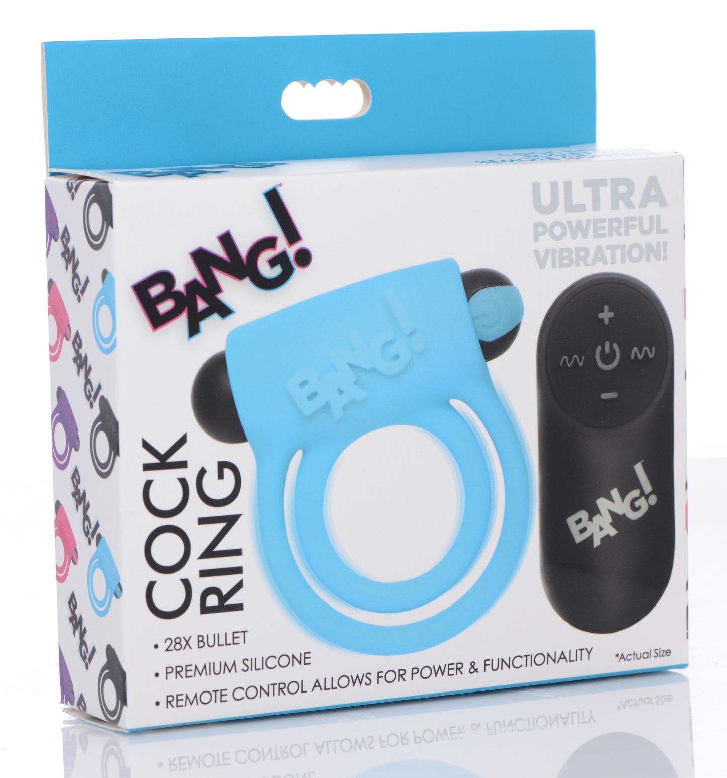 Bang - Silicone Cockring and Bullet With Remote Control - Blue