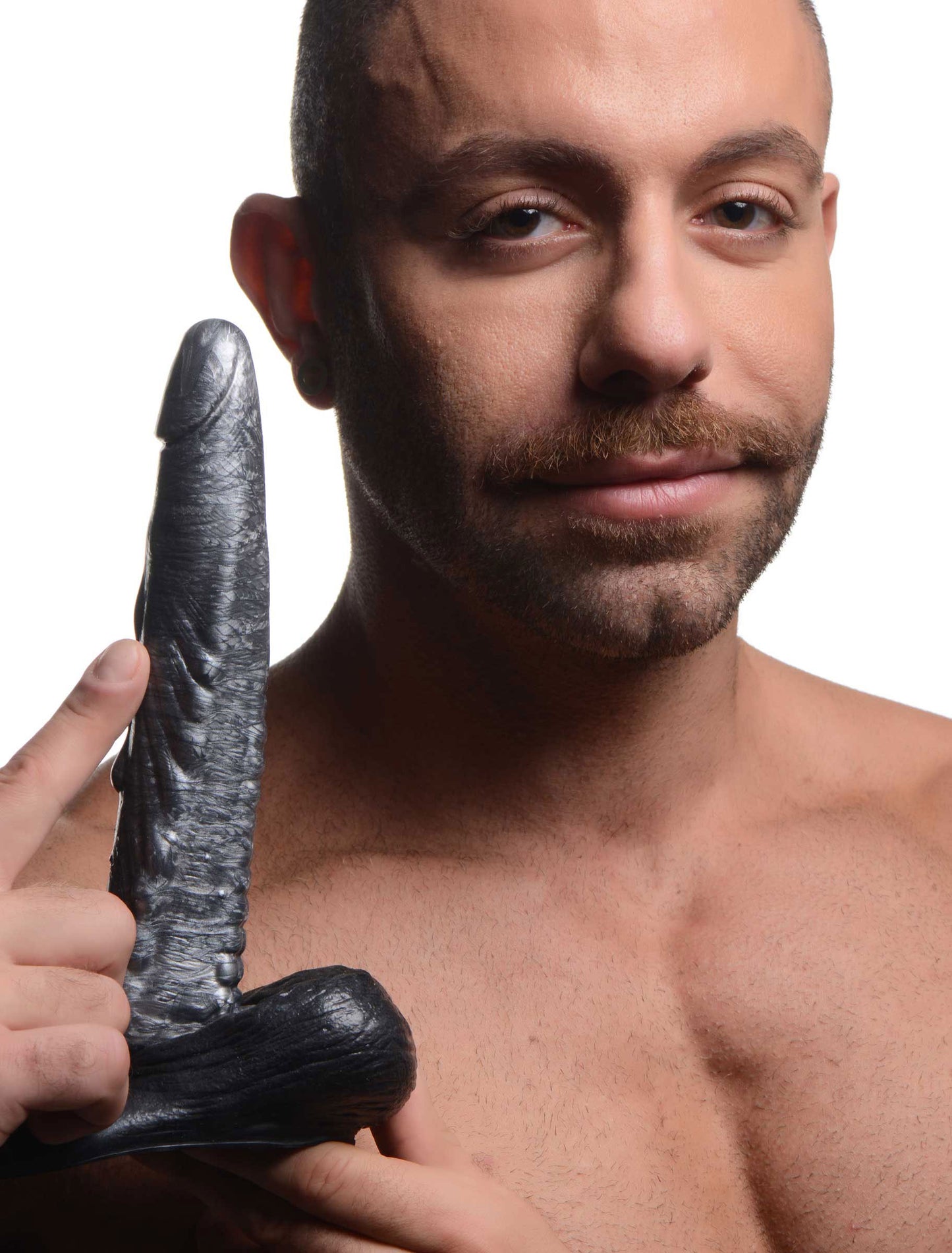 The Gargoyle Rock Hard Silicone Dildo -  Silver