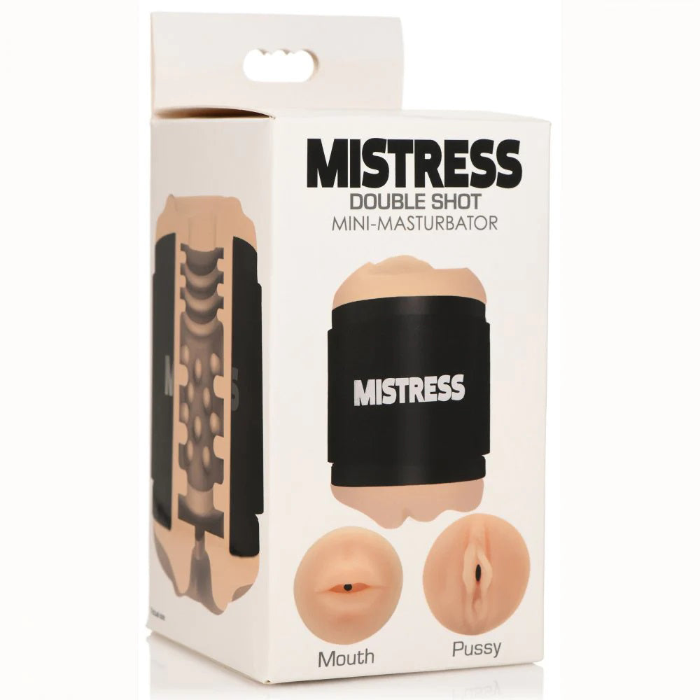 Mistress Double Shot Mouth and Pussy Stroker - Light