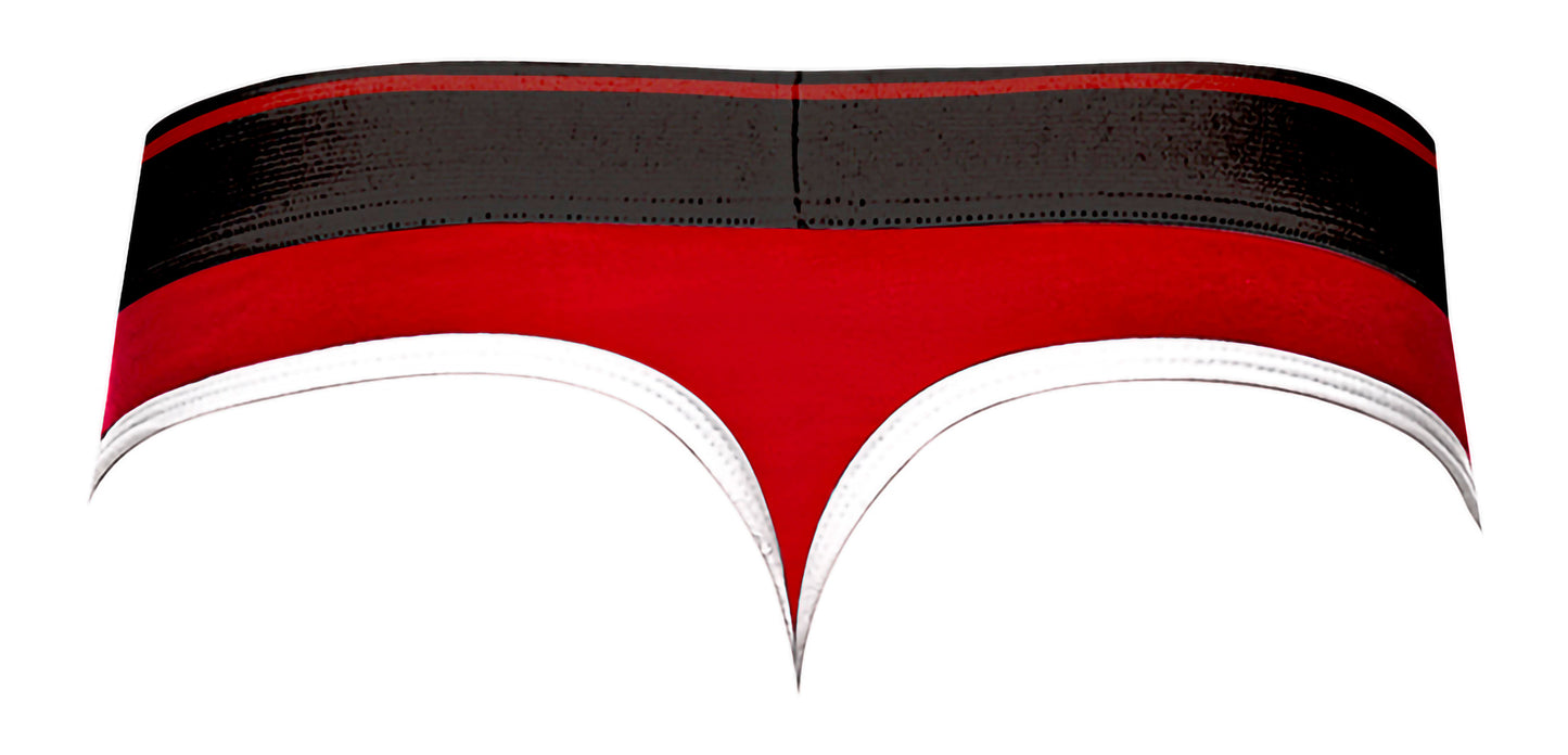 Retro Sport Panel Thong - L/ XL  - Red/ Black