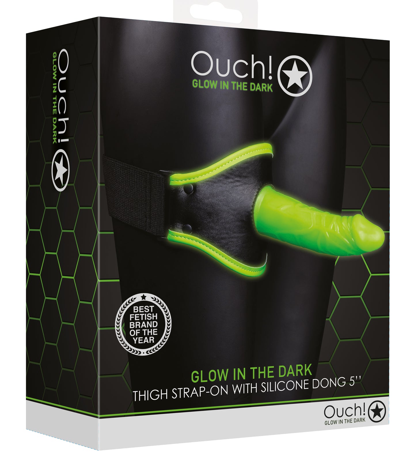 Thigh Strap-on With Silicone Dildo 5.7 Inch - Glow in the Dark