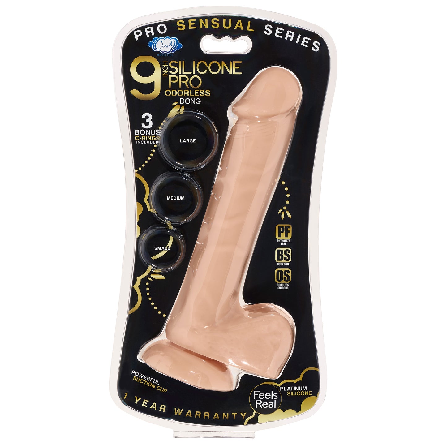 9 Inch Silicone Pro Odorless Dong - Flesh