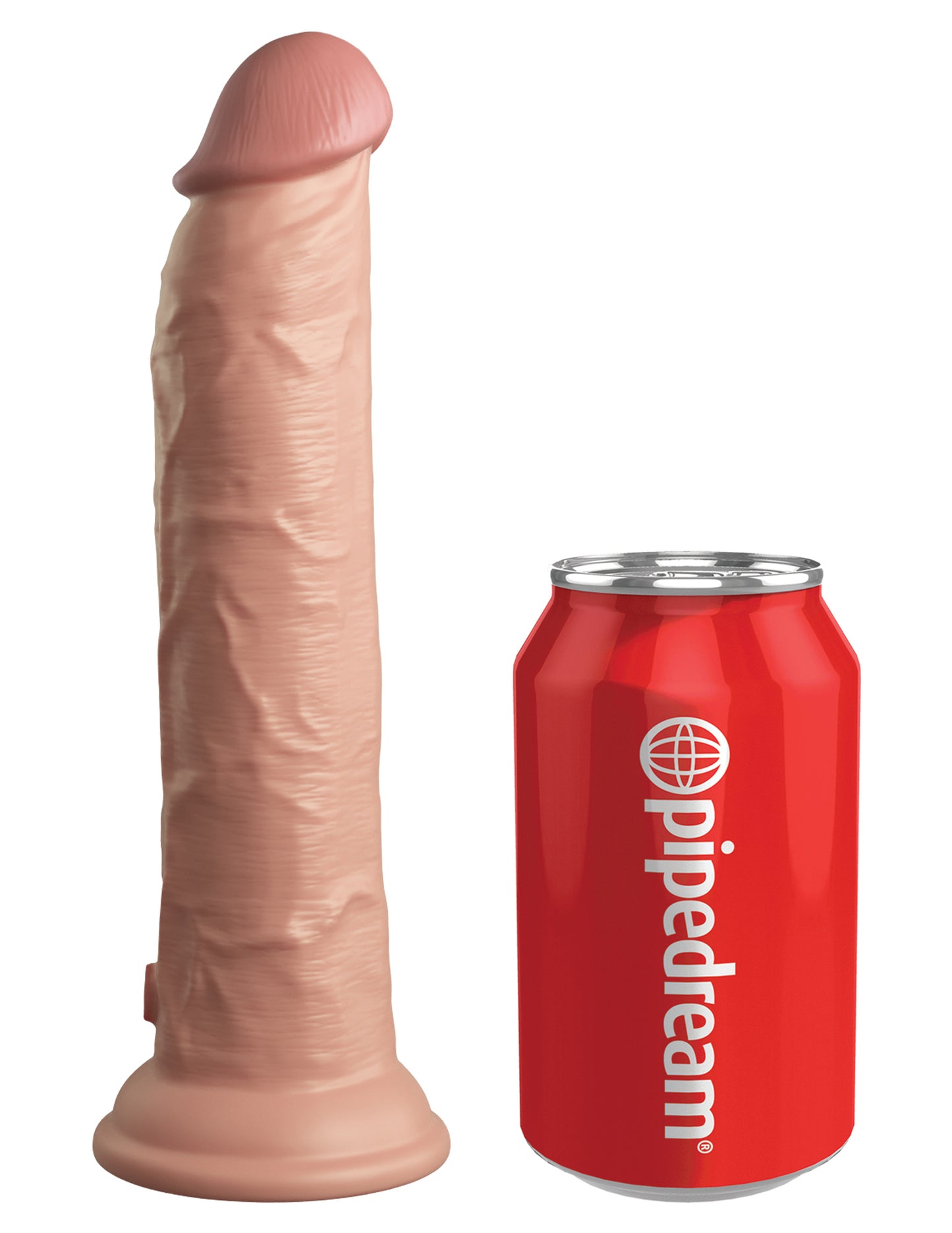 King Cock Elite 9 Inch Vibrating Silicone Dual  Density Cock With Remote - Light