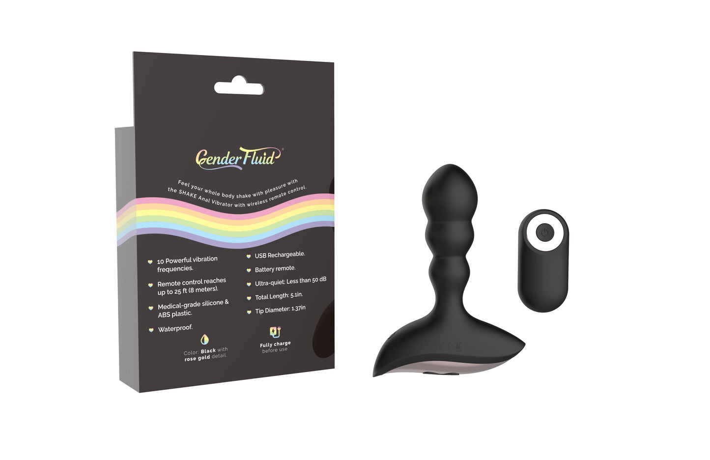 Gender Fluid Shake Anal Vibe - Black