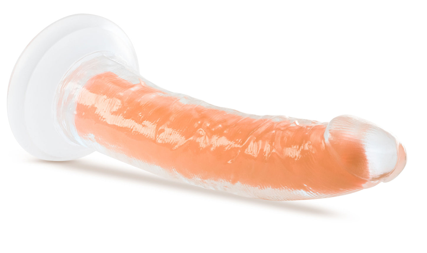 Neo Elite Glow in the Dark - Lavo - 7 Inch  Silicone Dual Density Dildo - Neon Orange