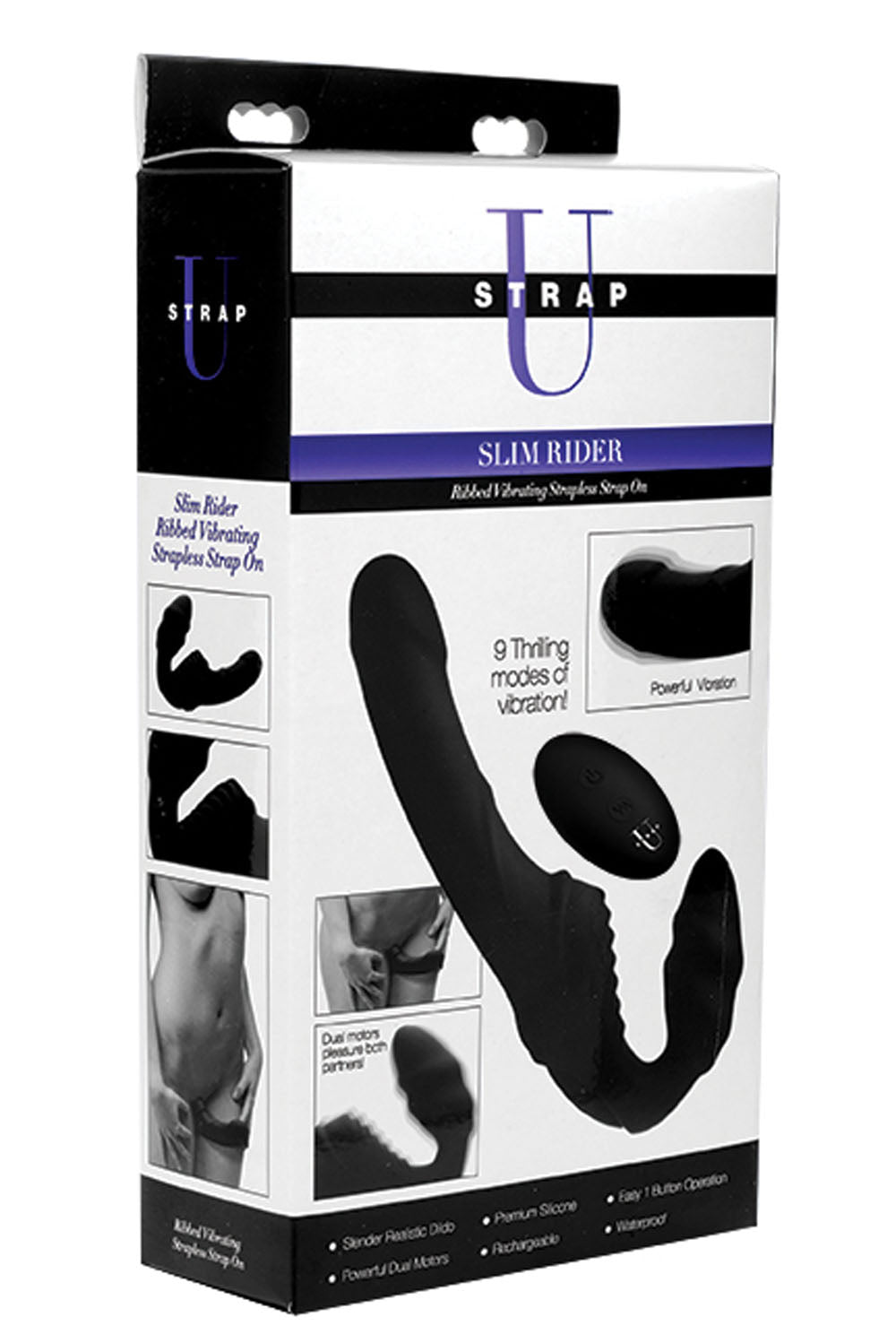 Pro Rider 9x Vibrating Silicone Strapless  Strap on With Remote Control