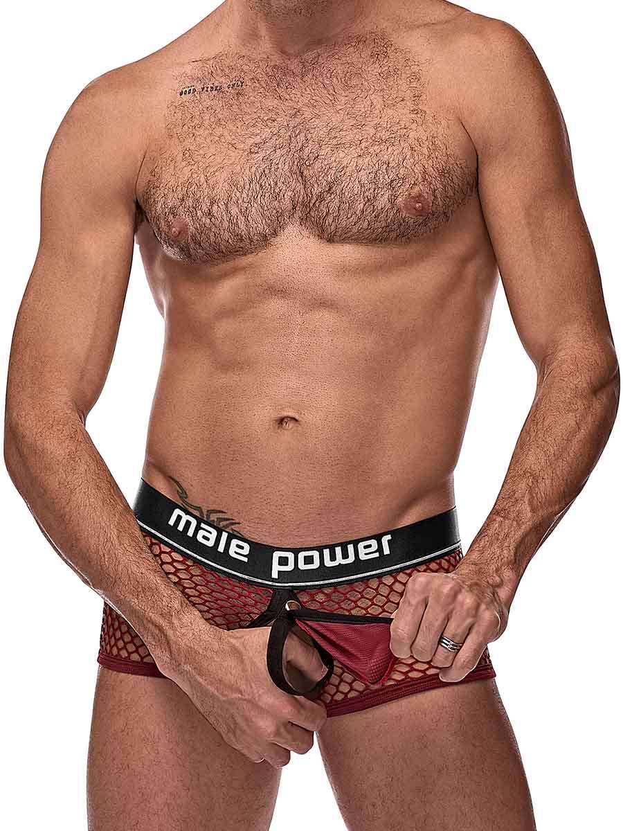 Cock Pit Net Mini Cock Ring Short - Extra Large - Burgundy