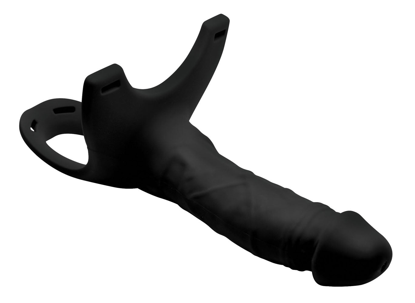 Hollow Silicone Dildo Strap-on - Black