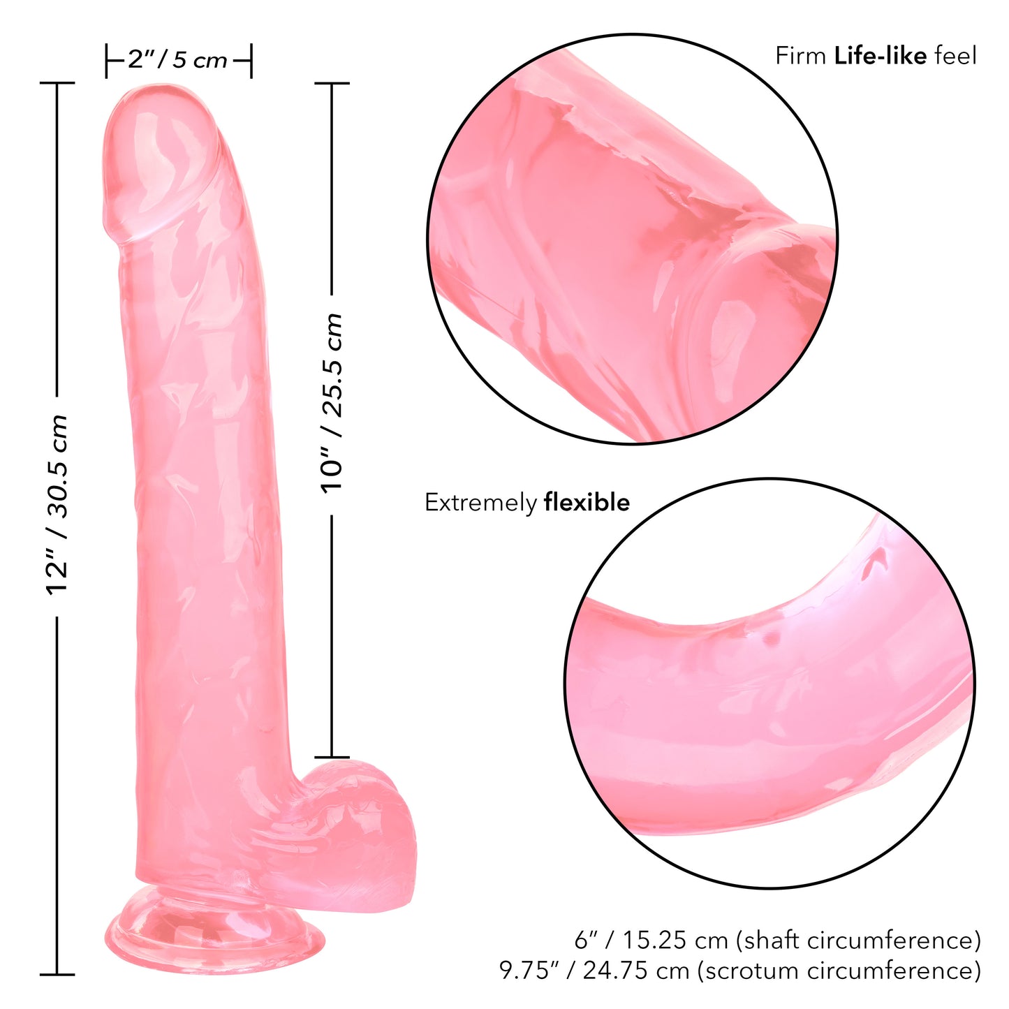 Size Queen 10 inch/25.5 Cm - Pink