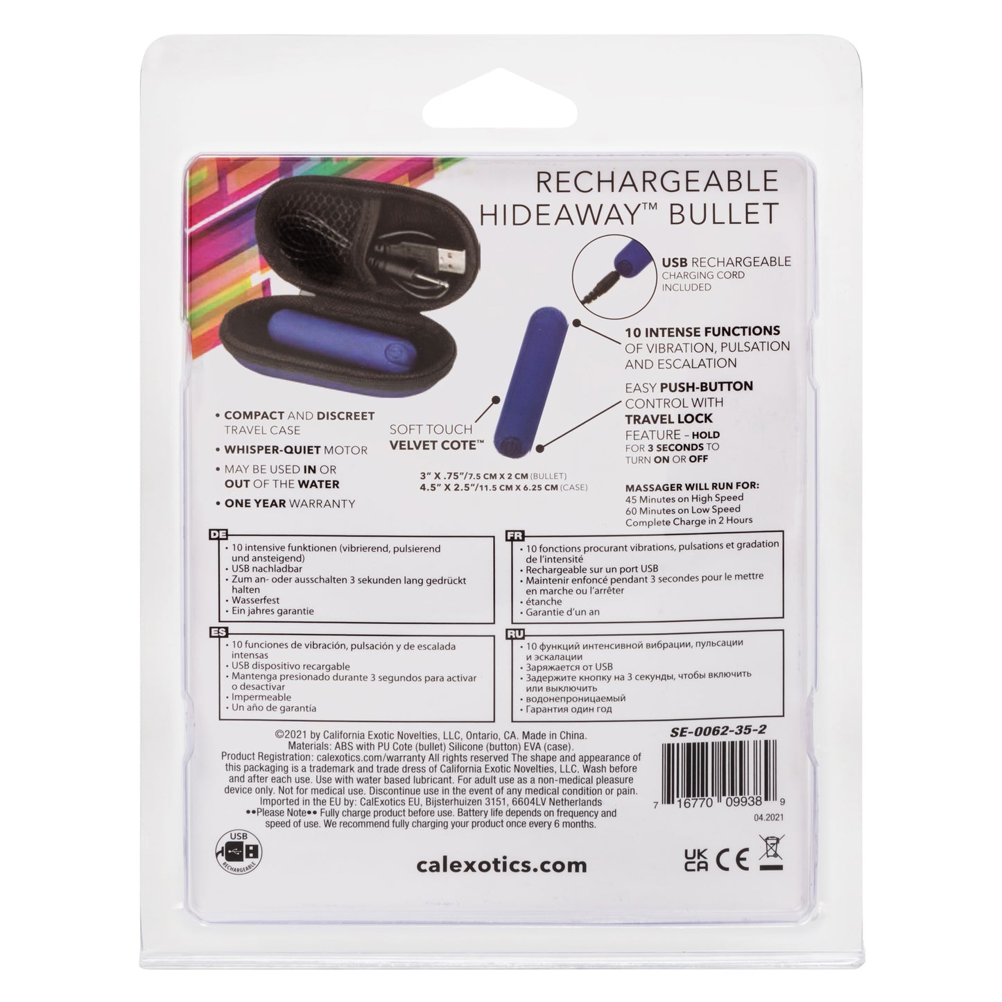 Rechargeable Hideaway Bullet - Blue