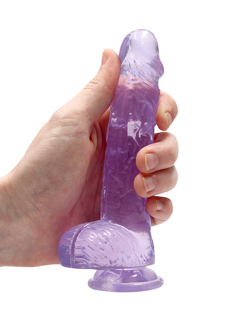 6 Inch Realistic Dildo With Balls - Purple