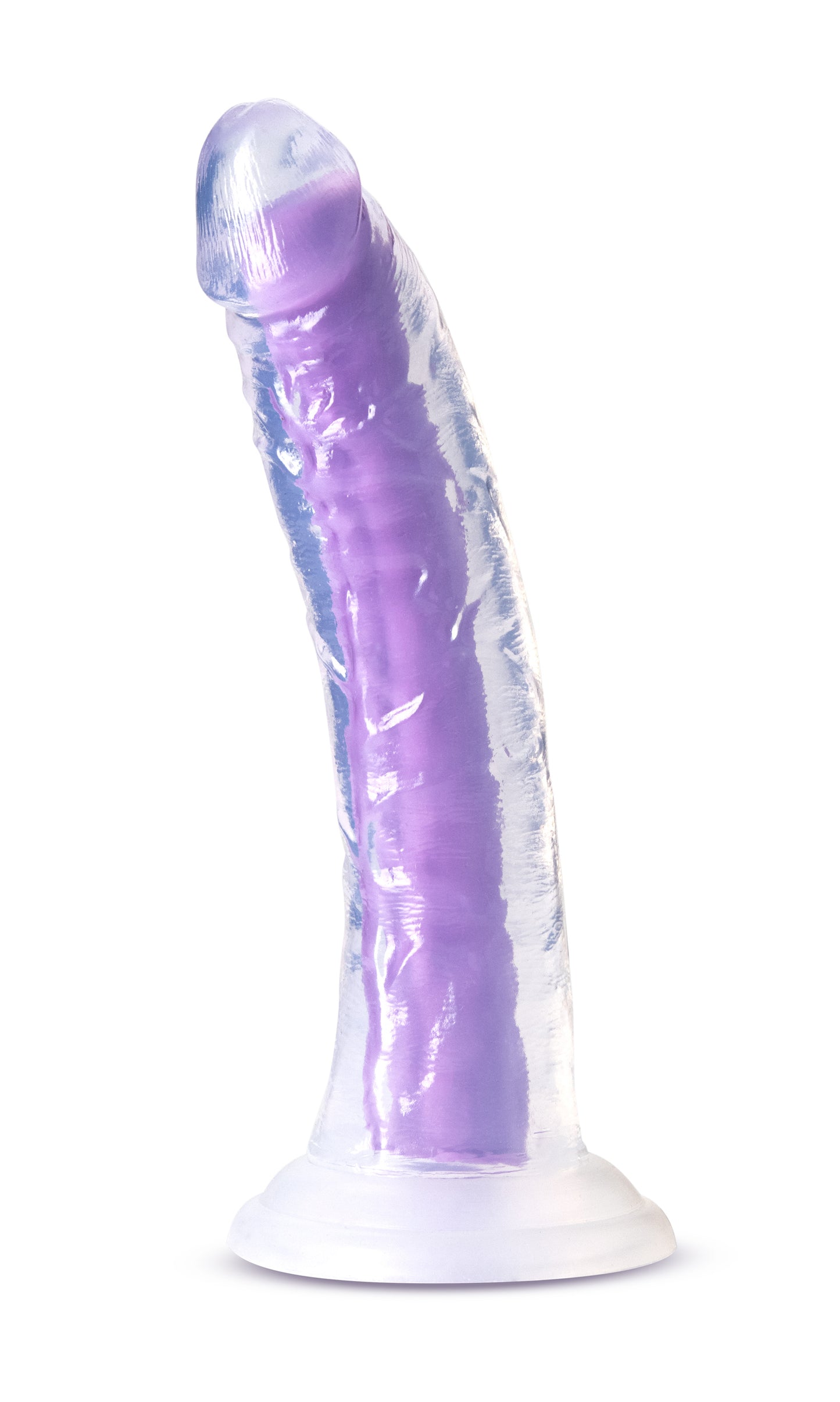 Neo Elite Glow in the Dark - Light - 7 Inch  Silicone Dual Density Dildo - Neon Purple