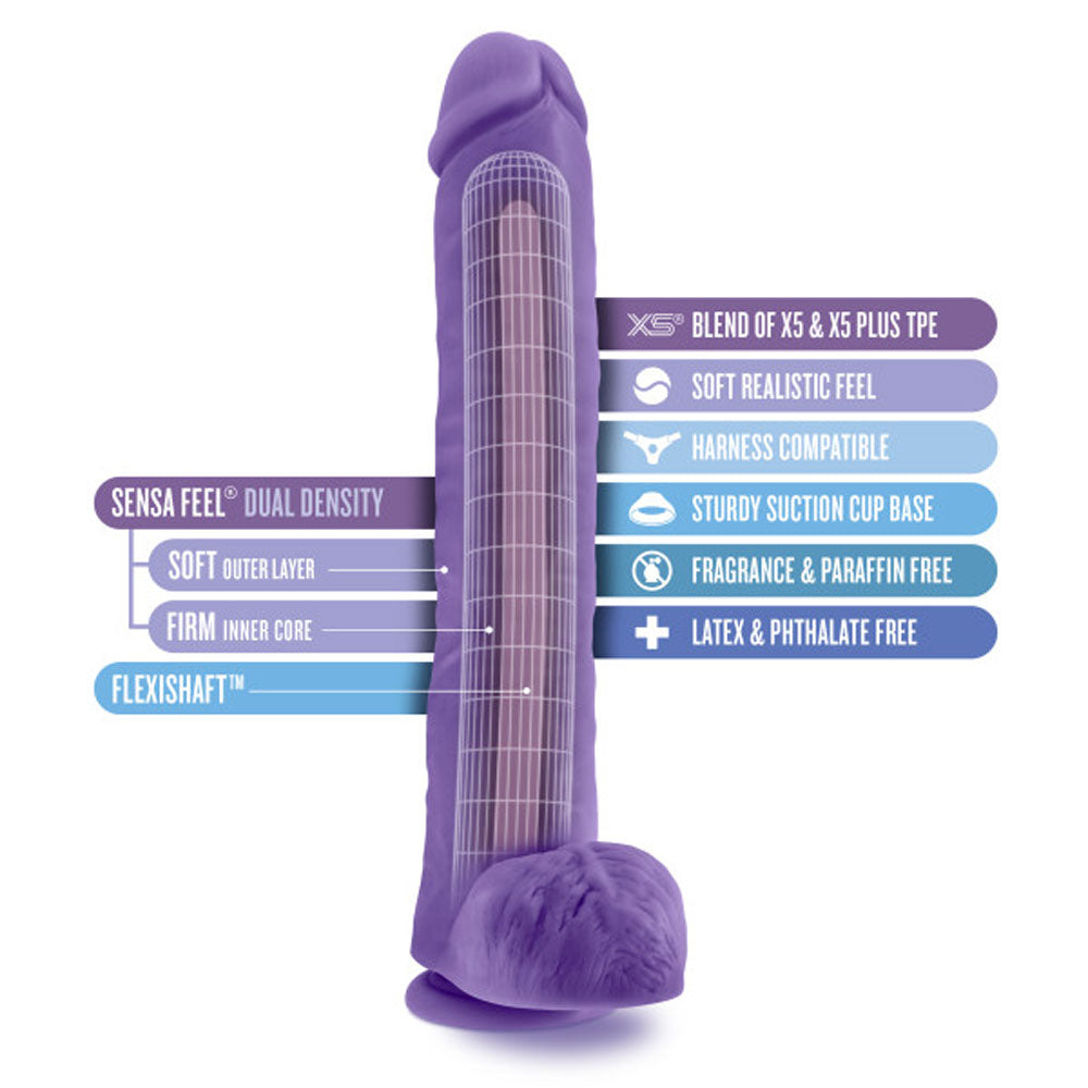 Au Naturel - Bold - Daddy - 14 Inch Dildo - Purple