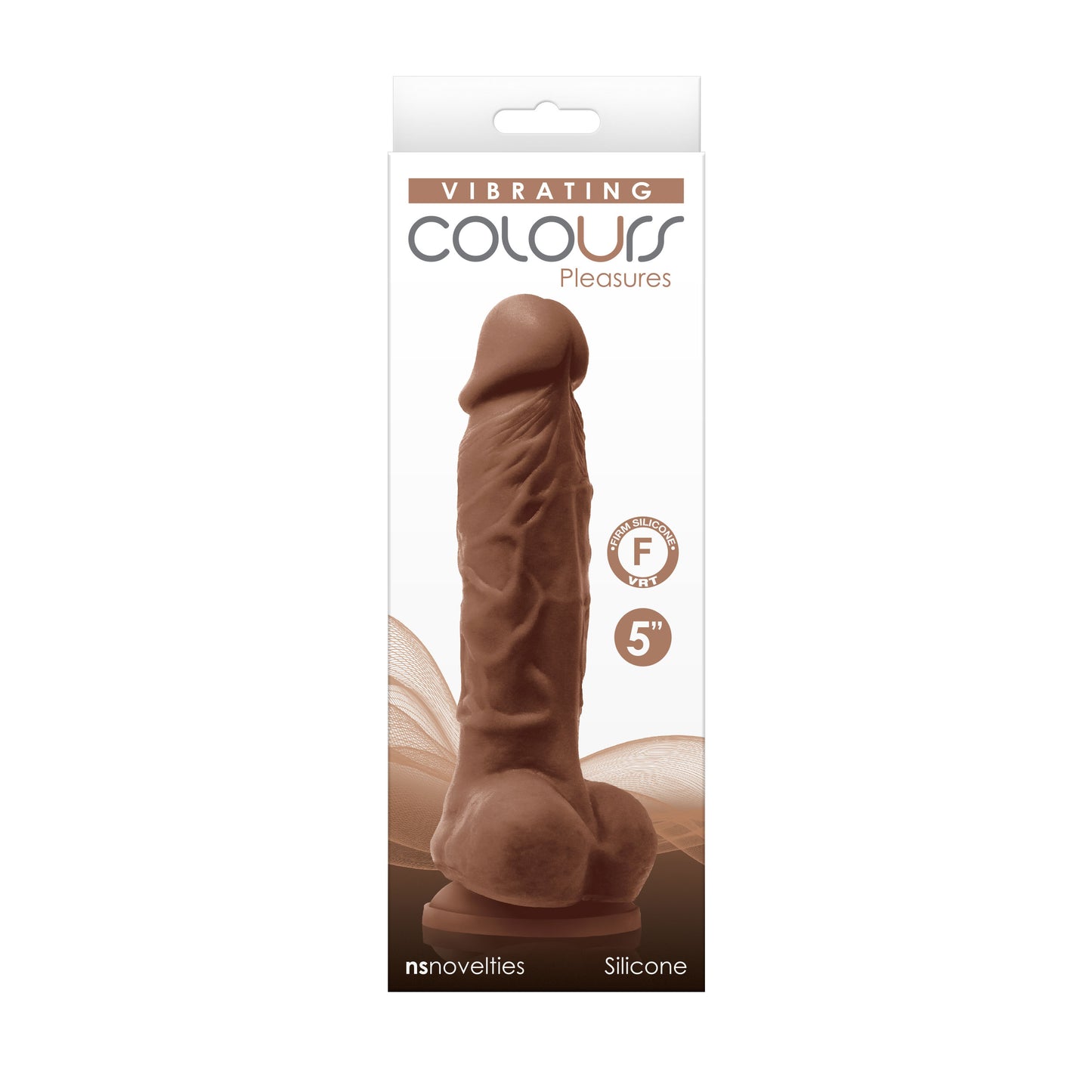 Colours - Pleasures - Vibrating - 5 Inch Dildo -  Brown