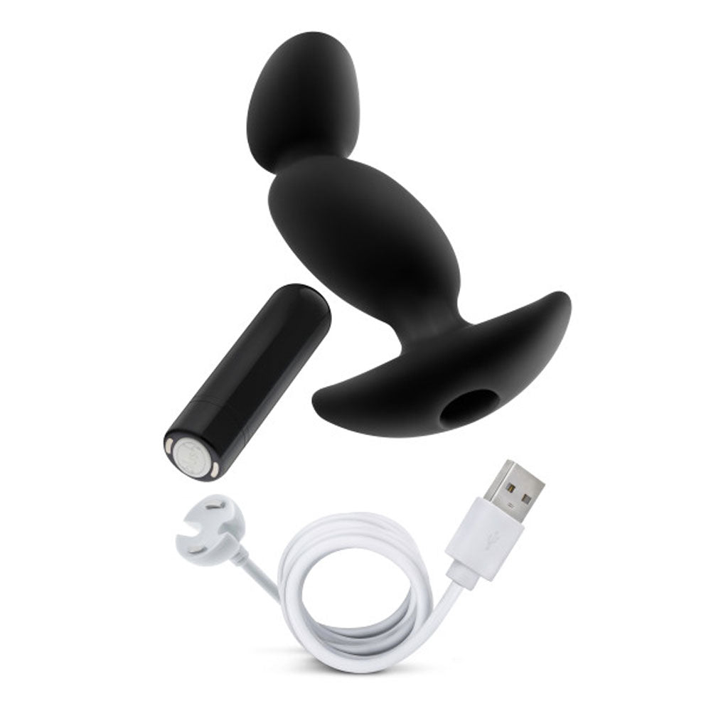 Anal Adventures- Platinum - Silicone Vibrating  Prostate Massager 04-Black