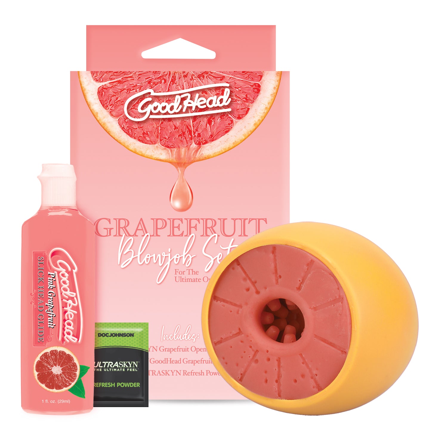 Goodhead - Grapefruit Blowjob Set - Yellow/pink