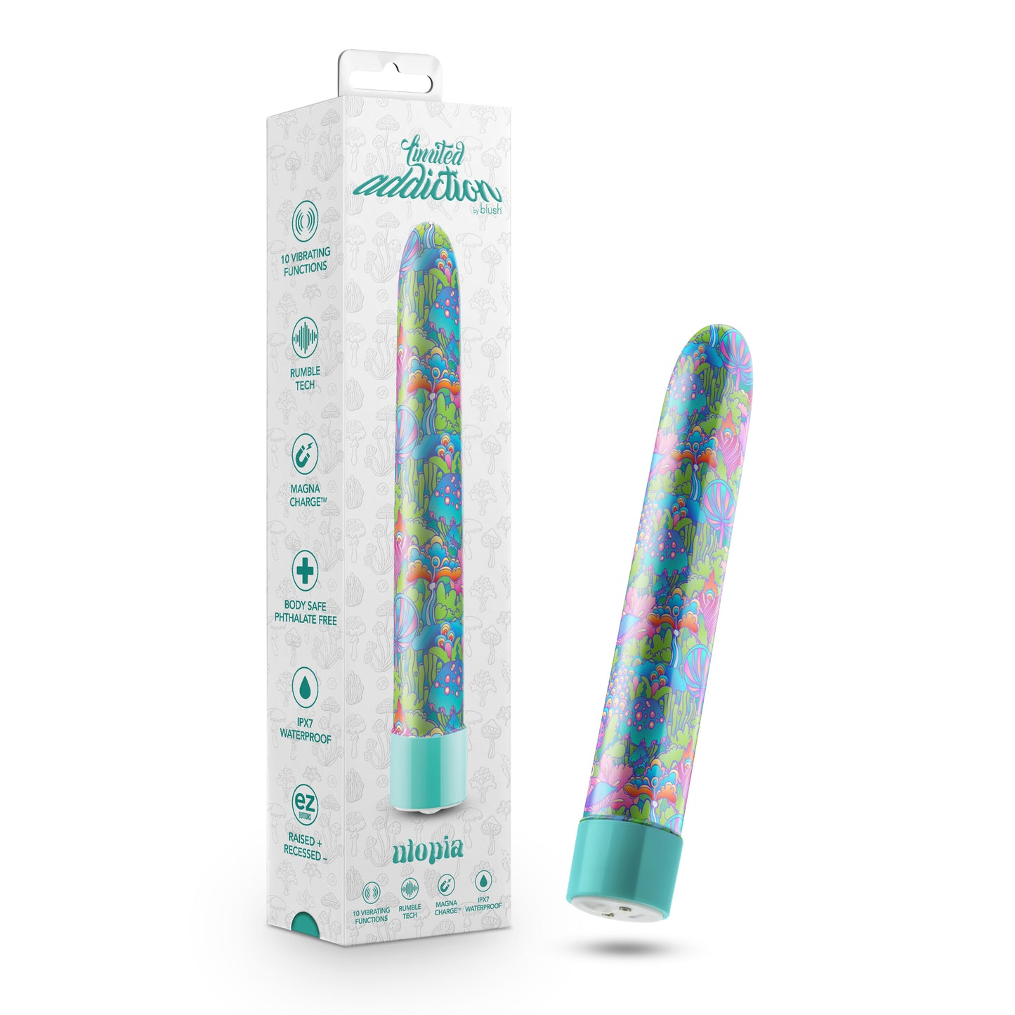 Limited Addiction - Utopia - 7 Inch Rechargeable  Vibe - Aqua