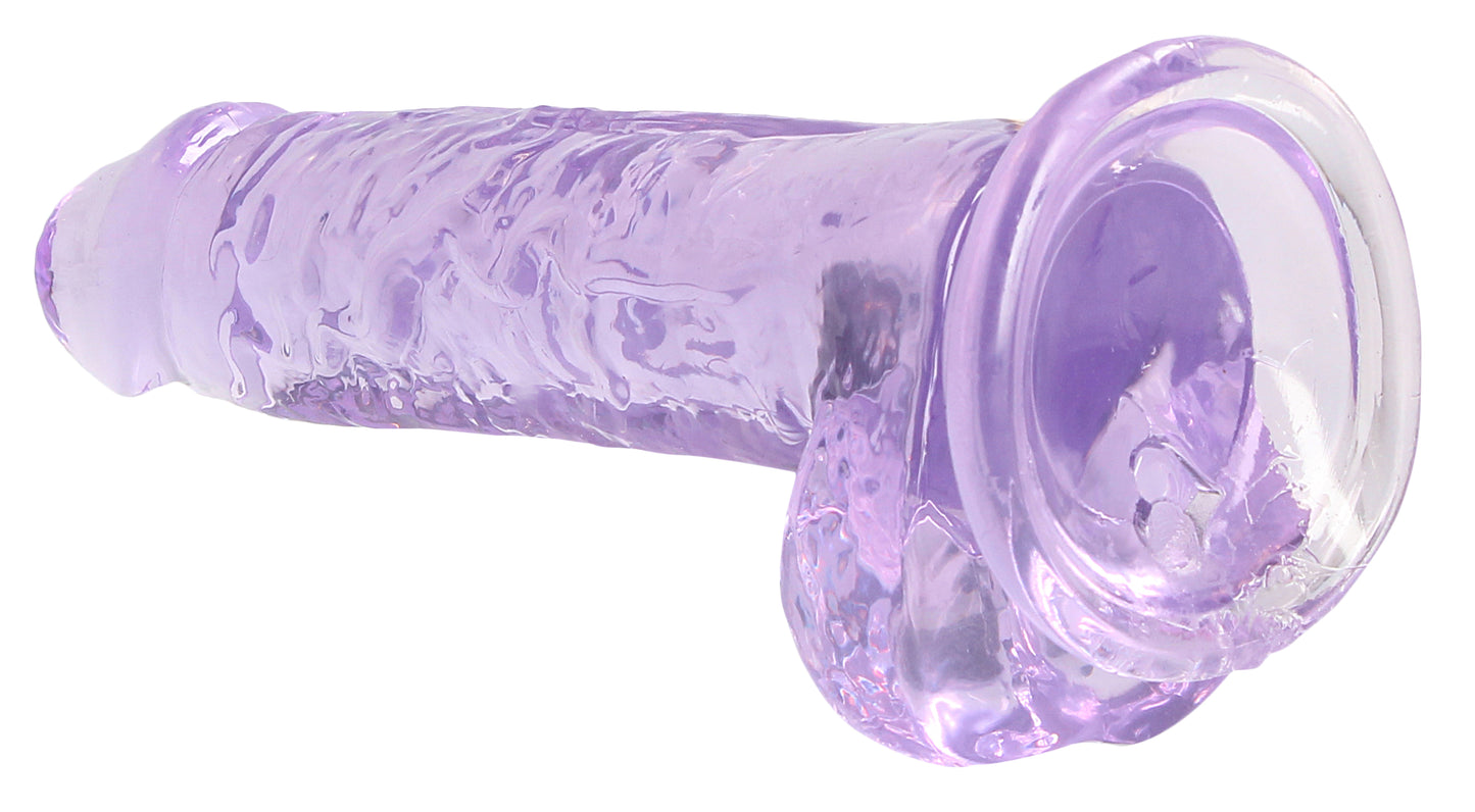 7 Inch Realistic Dildo With Balls - Purple