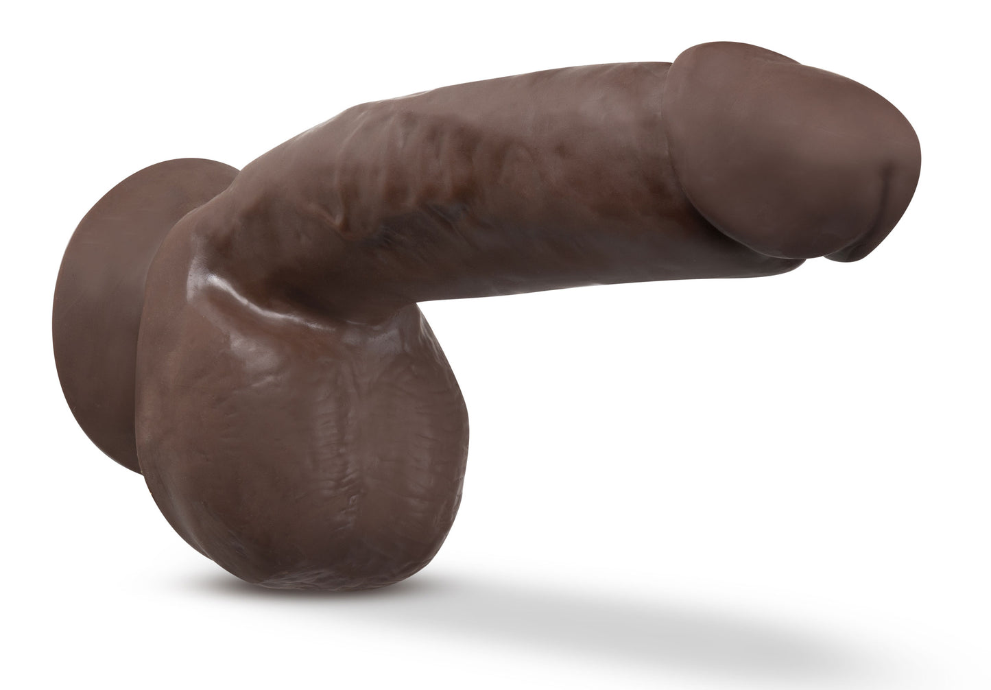 Dr. Skin Plus - 8 Inch Thick Poseable Dildo With  Squeezable Balls - Chocolate