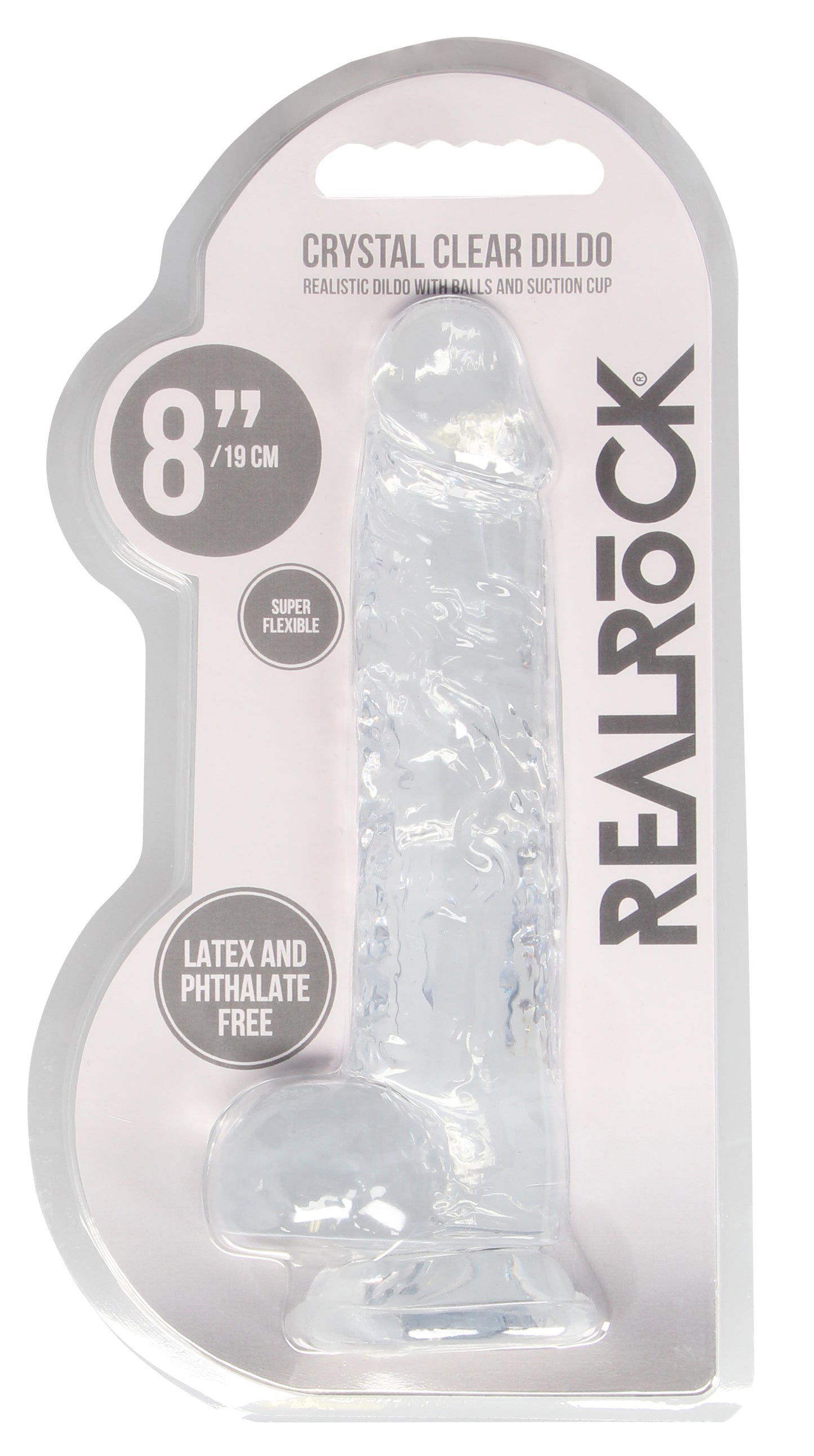 8 Inch Realistic Dildo With Balls - Translucent