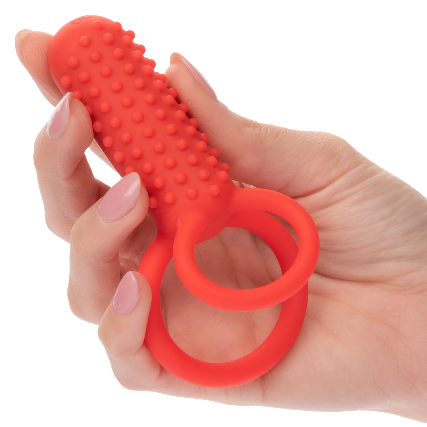 Silicone Rechargeable Vertical Dual Enhancer - Red