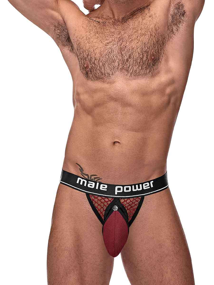 Cock Pit Net Cock Ring Jock - S/ M - Burgundy