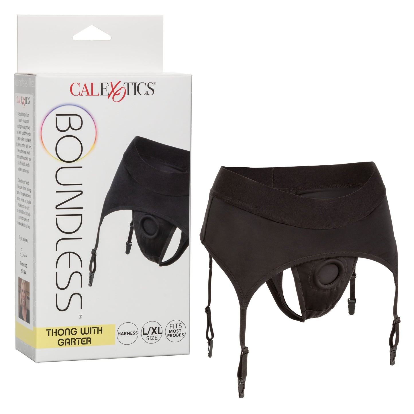 Boundless Thong With Garter - L/xl - Black