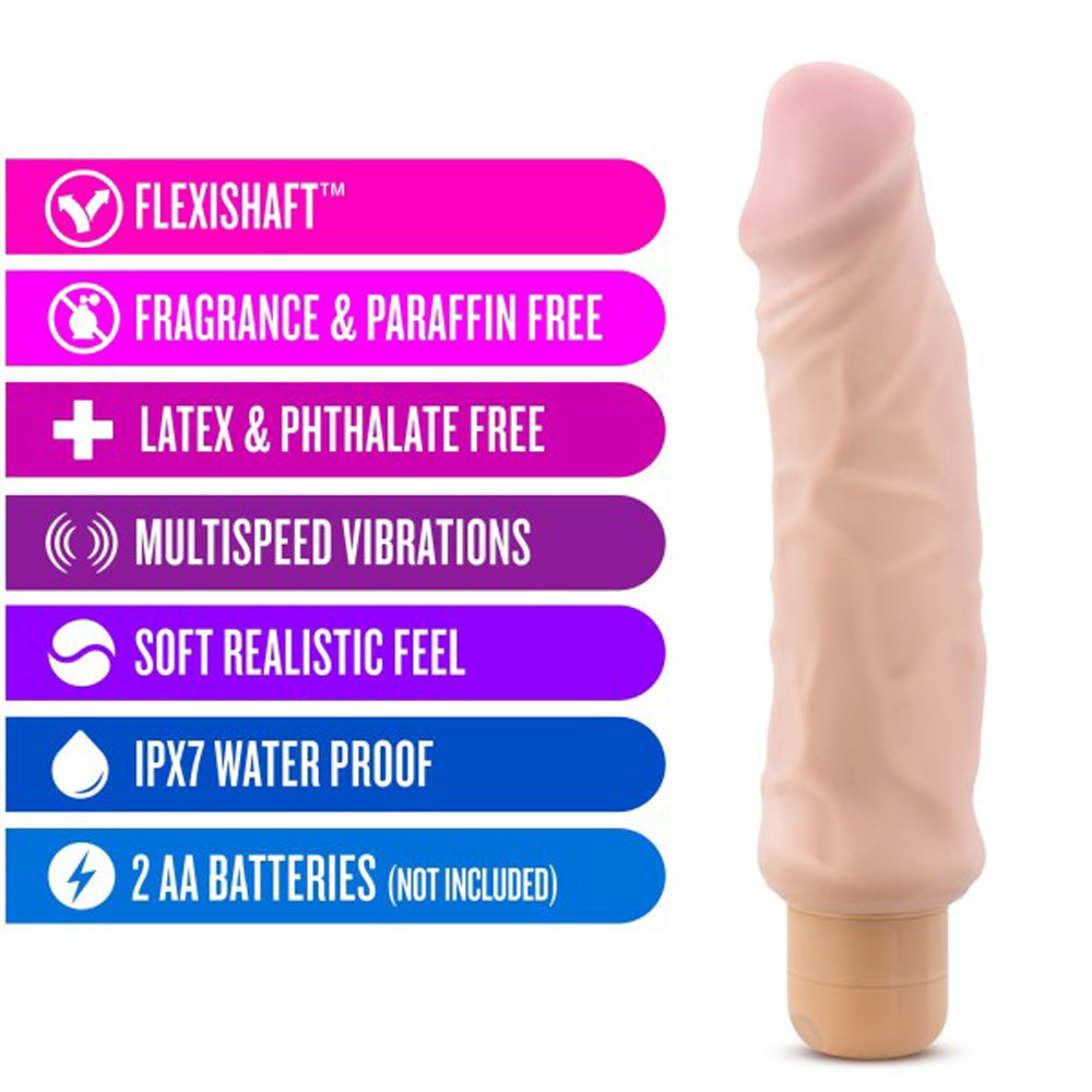 X5 Plus - Hard on Vibrating 9 Inch Dildo - Natural