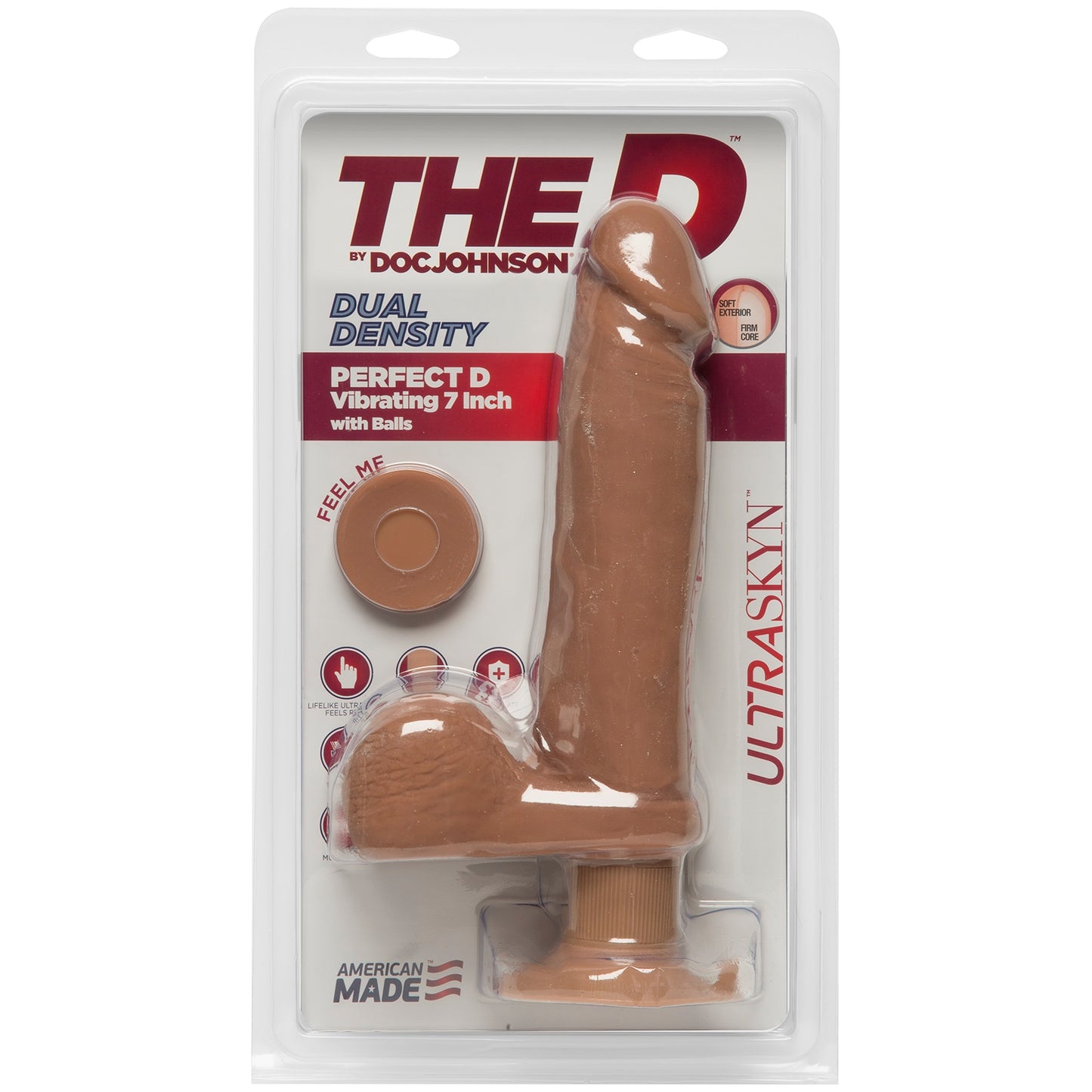 The D - Perfect D Vibrating 8 Inches - Caramel