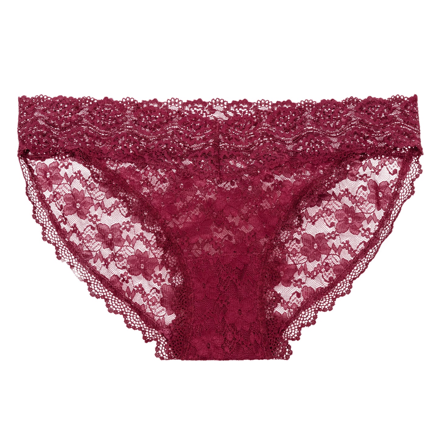 Remote Control Lace Panty Set - S/ M - Burgundy