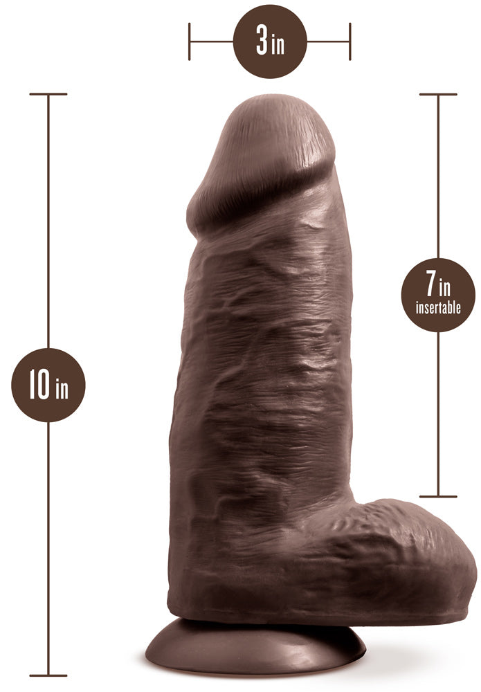 Au Naturel - Chub - 10 Inch Dildo - Chocolate