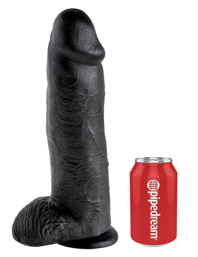 King Cock 12 Inch Cock With Balls - Black