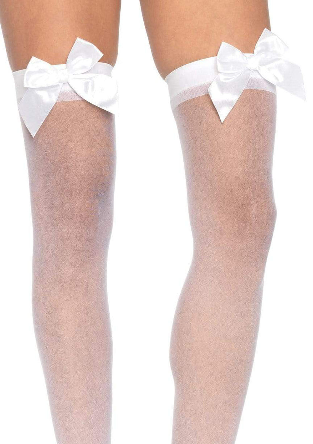 Sheer Thigh Highs - One Size - White