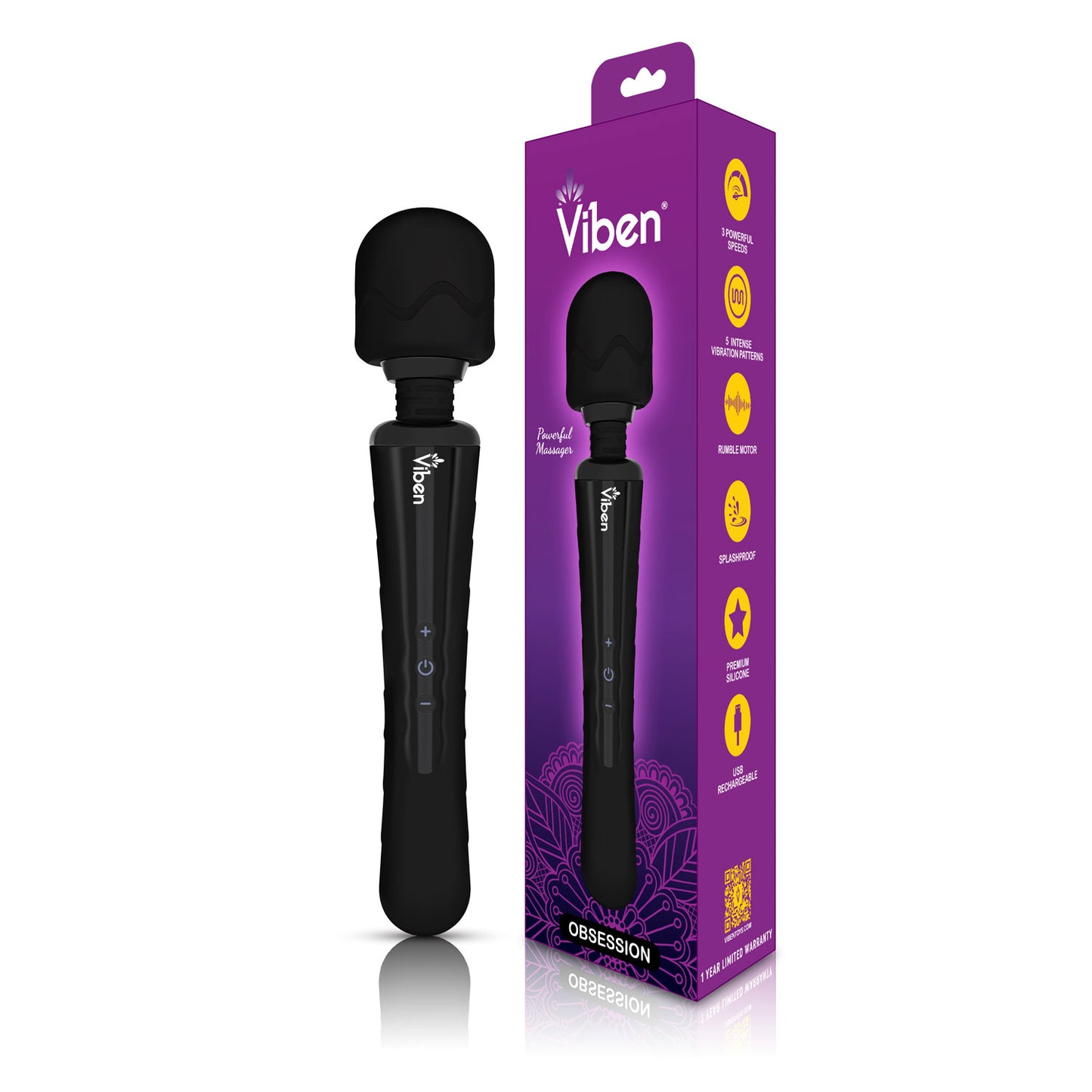 Obsession - Intense Wand Massager - Black